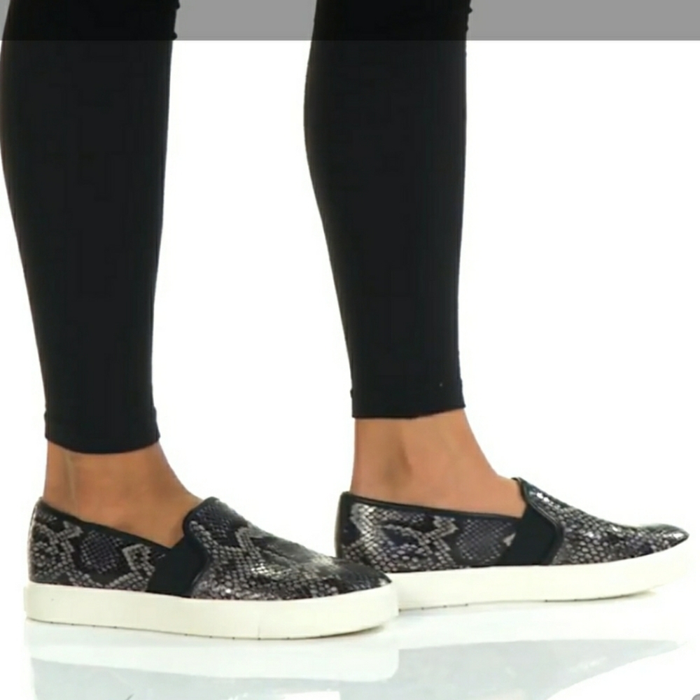 VINCE Women's Blair-5 Snake-Print Leather Slip-On